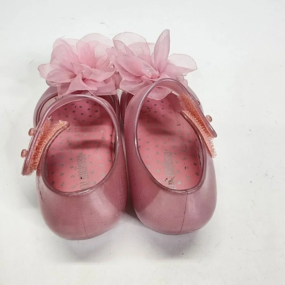 Mini Melissa Kids' Mini Ultragirl‎ Chic mary jane Flower Pink Toddler Size 5